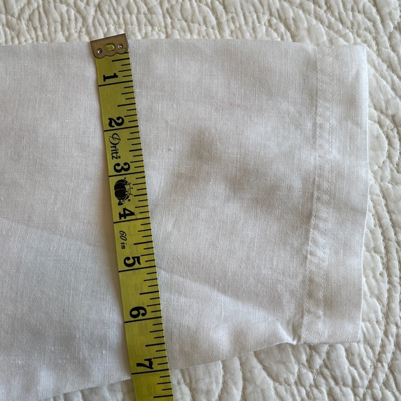 100% Linen Tunic Shirt Jacket Embroidered Flamingo Palm Women’s XL White Preppy - Picture 14 of 15